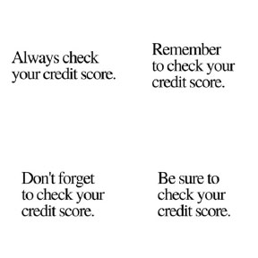 Experimental control campaign messages focused on credit scores