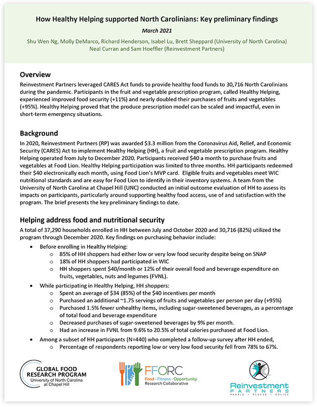 Thumbnail of March 2021 Healthy Helping research brief