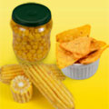 Raw corn on the cob, canned corn, and corn chips