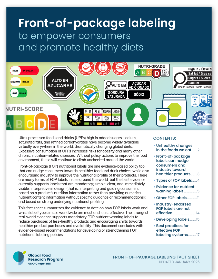 Front-of-package labeling thumbnail