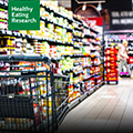 Image of grocery store aisle with Healthy Eating Research logo overlaid